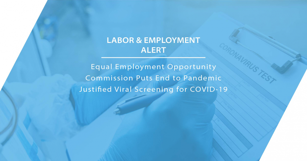 Equal Employment Opportunity Commission Puts End To Pandemic Justified ...